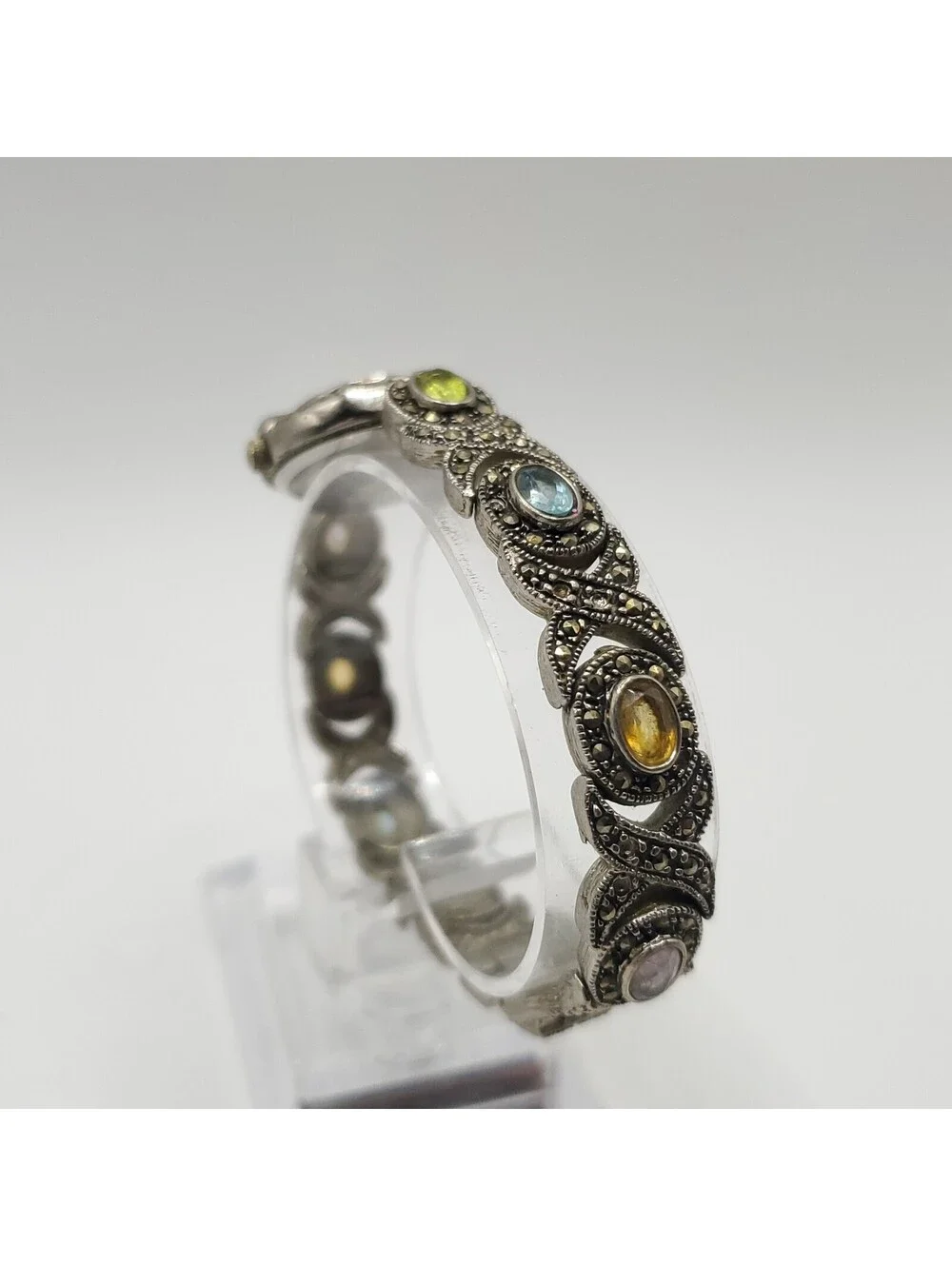 Nostalgia Quartz Gem Band Womens 22mm Watch MOP Dial New Battery